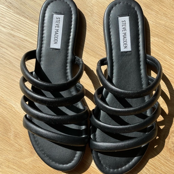 NWOB Steve Madden Leather Slide Sandals - Picture 4 of 4